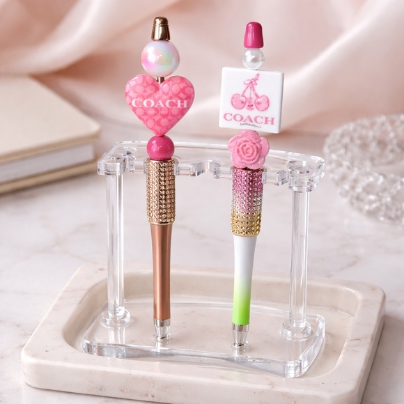 handcrafted Accessories - x2 Beaded Pens Handcrafted